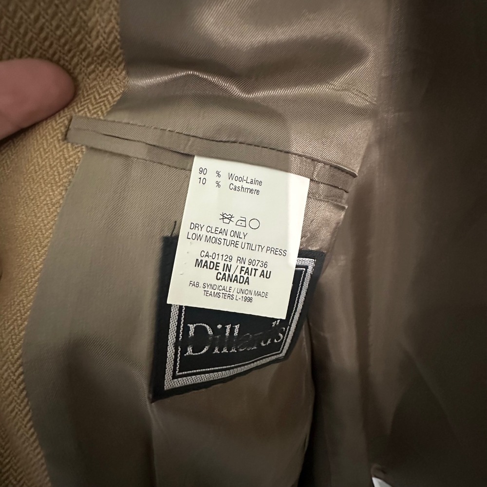 Ralph Lauren Dillard's Men's 42R Beige Brown 90% Wool 10% Cashmere Blazer - Picture 6 of 9